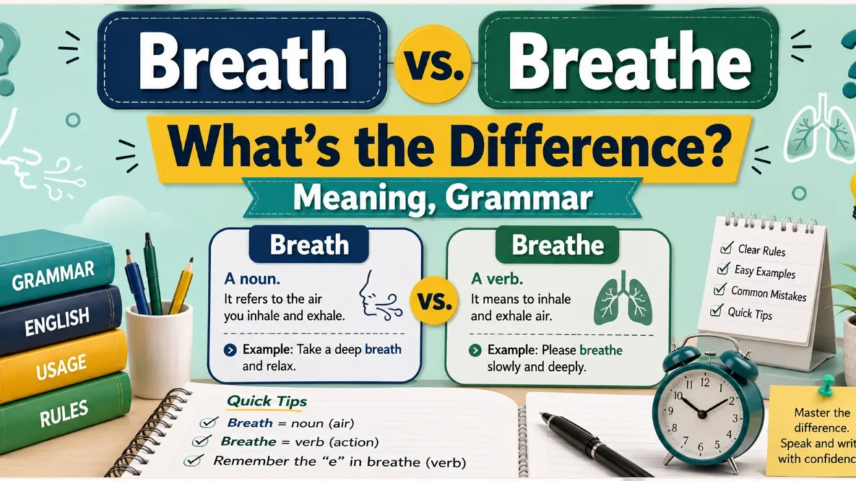 Breath vs. Breathe: What’s the Difference? Meaning, Grammar