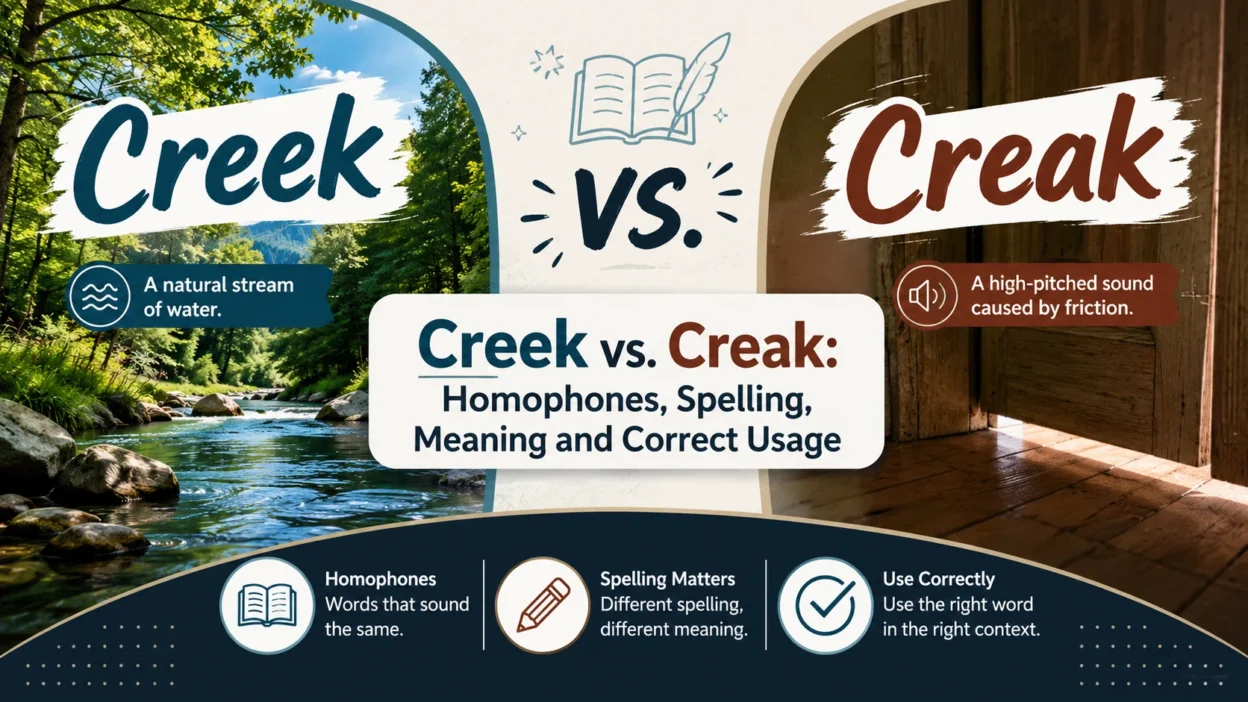 Creek vs. Creak: Homophones, Spelling, Meaning and Correct Usage