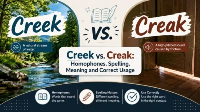 Creek vs. Creak: Homophones, Spelling, Meaning and Correct Usage
