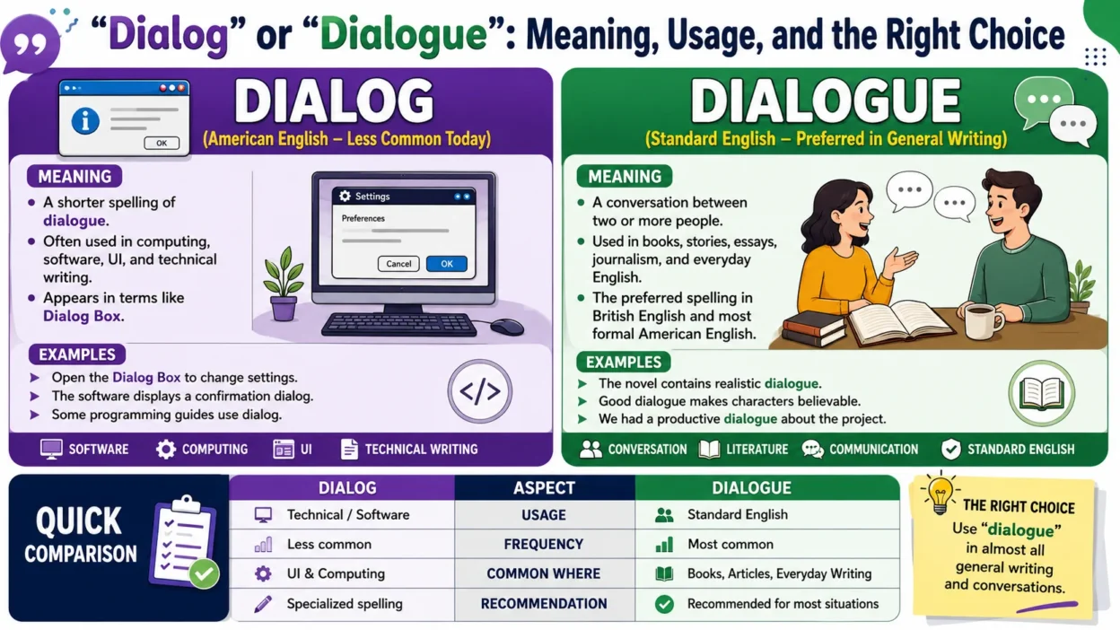 “Dialog” or “Dialogue”: Meaning, Usage, and the Right Choice