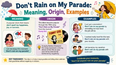 Don’t Rain on My Parade: Meaning, Origin, Examples