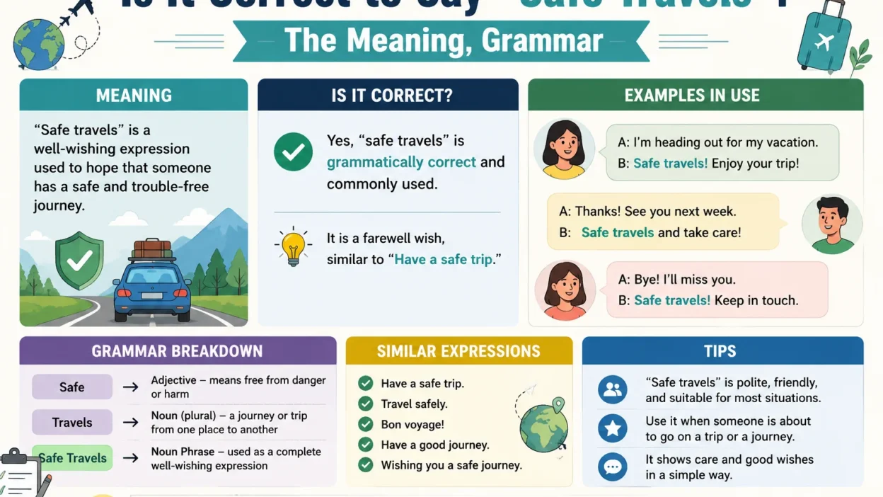 Is It Correct to Say "Safe Travels"? The Meaning, Grammar