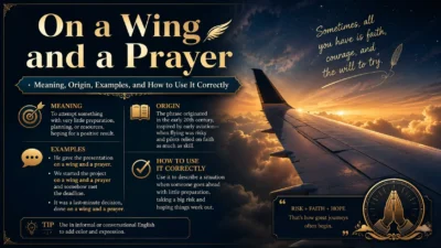 On a Wing and a Prayer – Meaning, Origin, Examples, and How to Use It Correctly