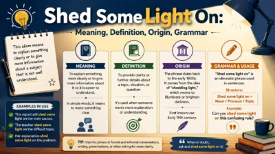 Shed Some Light On: Meaning, Definition, Origin, Grammar