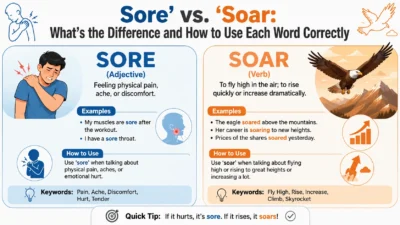 Sore’ vs. ‘Soar: What’s the Difference and How to Use Each Word Correctly