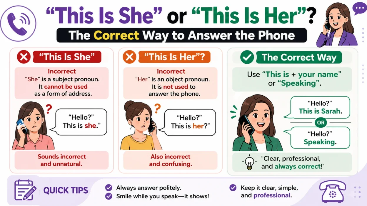 “This Is She” or “This Is Her”? The Correct Way to Answer the Phone