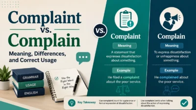 Complaint vs. Complain: Meaning, Differences, and Correct Usage