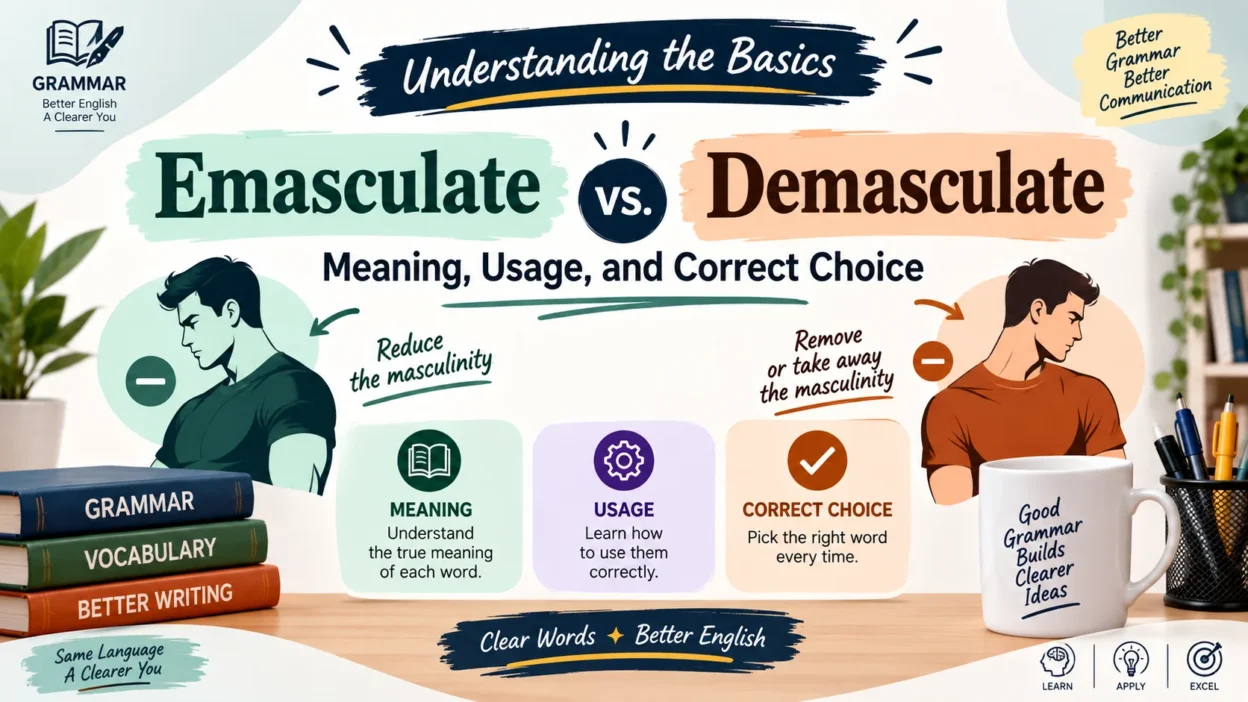 Emasculate vs. Demasculate: Meaning, Usage, and Correct Choice