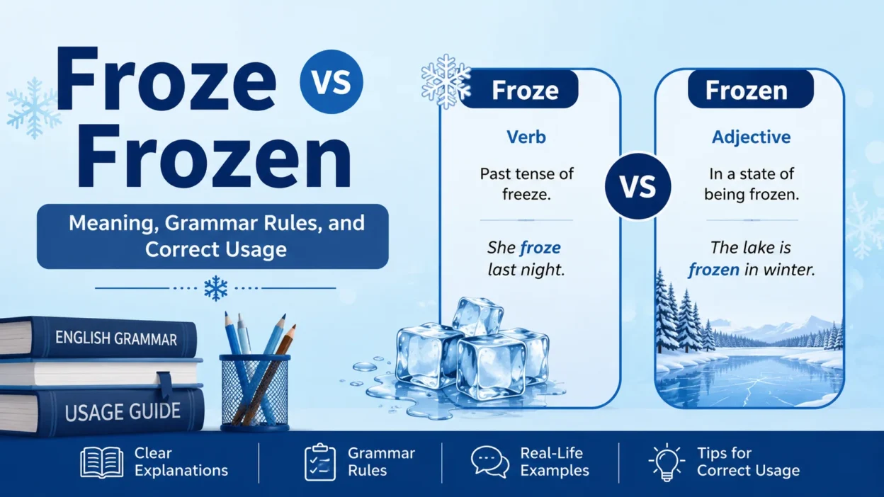 Froze vs Frozen: Meaning, Grammar Rules, and Correct Usage